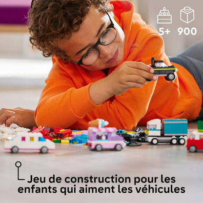 LEGO Classic Creative Vehicles, building set for colorful model cars including truck & Classic Gray Building Plate, square base plate with 48x48 studs