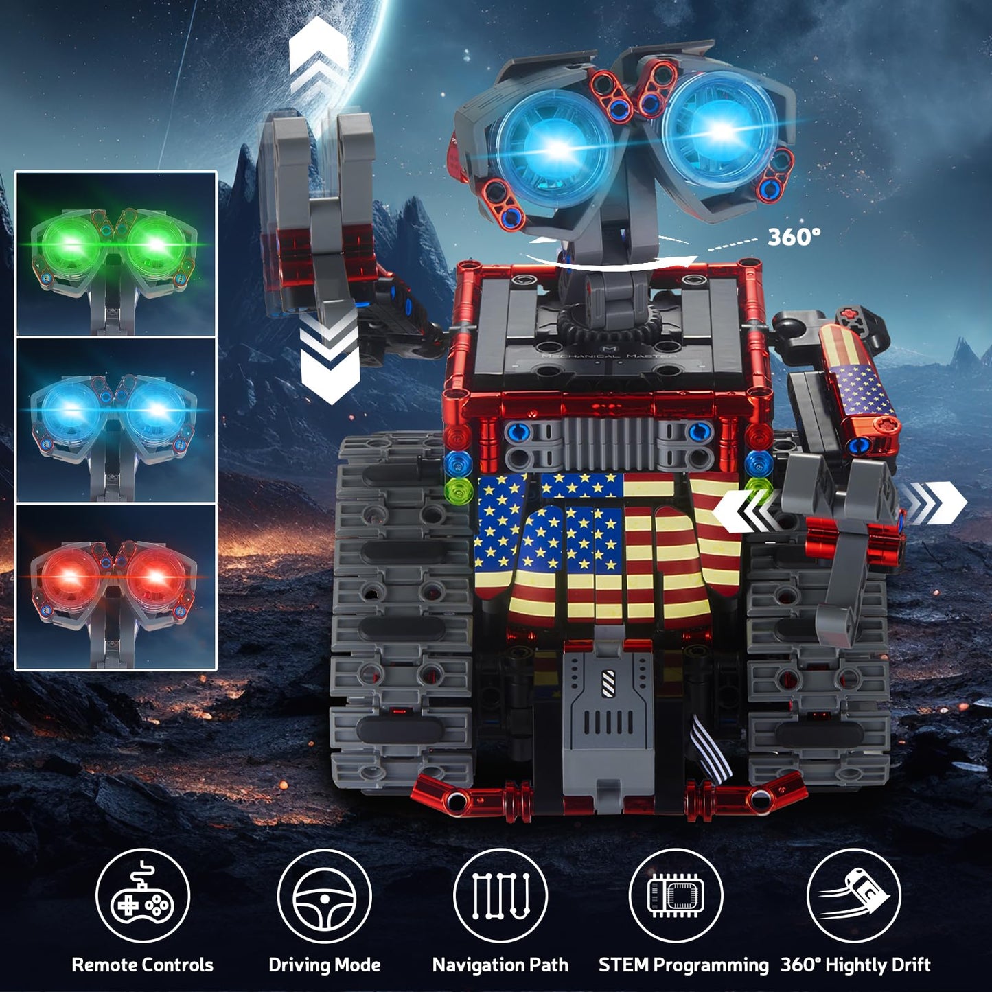 VEPOWER Technology Robot Boys Building Toy, 4 in 1 App & Remote Control Programmable Robotic Set Toy, Creative Gift for Kids 6-12+ (560 Pieces)