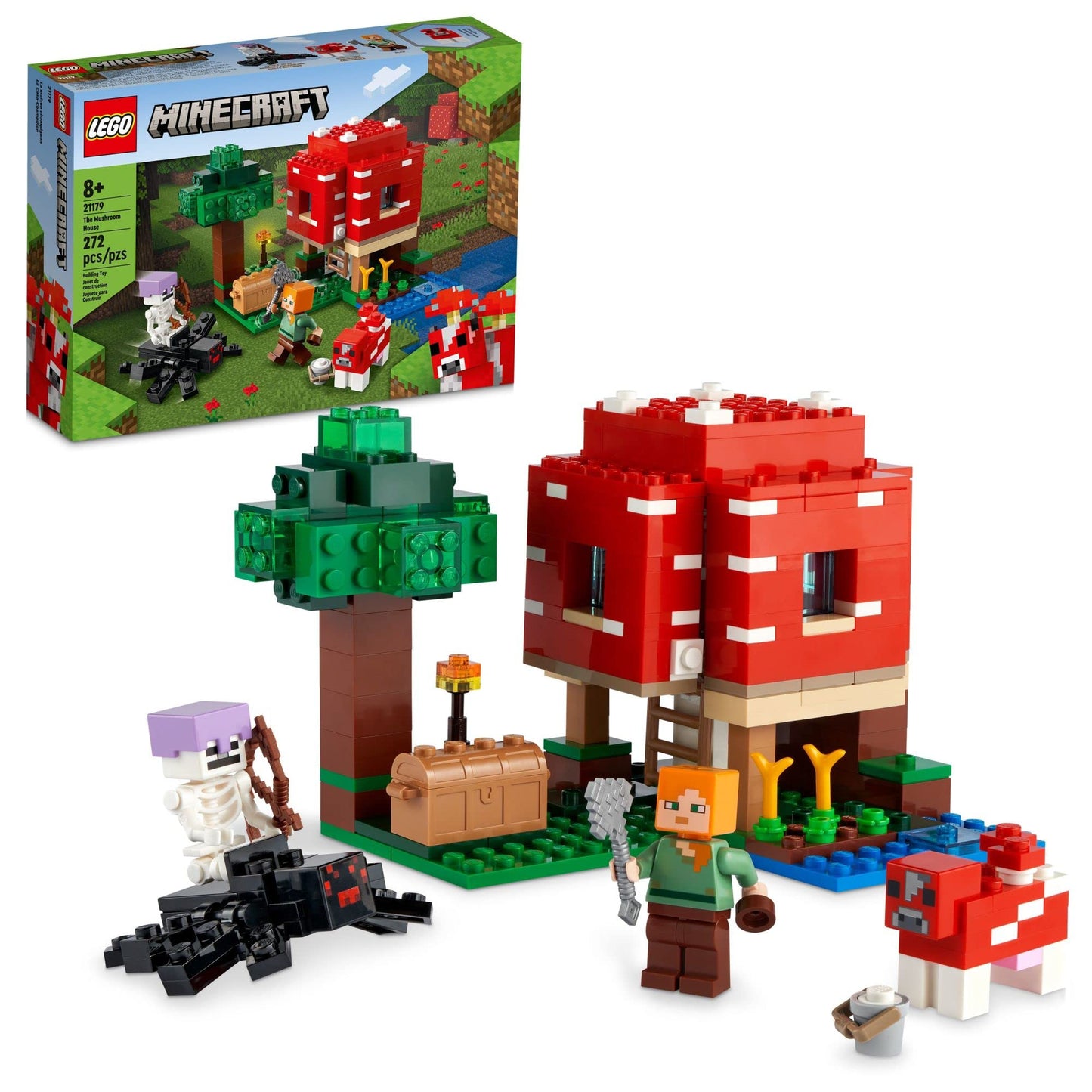 LEGO Minecraft The Turtle Beach House, Toy House with Accessories & Minecraft The Mushroom House, Toy for Ages 8 and Up