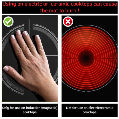 HomeMakers Translucent Induction Cooktop Protection Mat | Large 61x53 cm (Magnetic) kitchen mat protects cooktops from scratches | Heat resistant stove cover | Multifunctional silicone mat