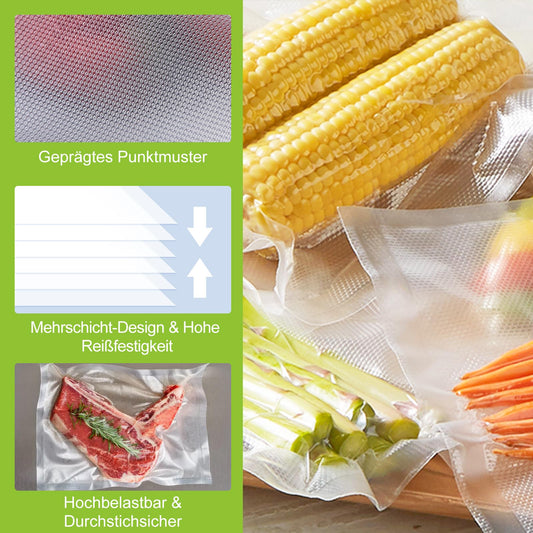Bonsenkitchen Vacuum Sealer Bags 150 Bags - 15x25 cm (50)+20x30 cm (50)+ 28x40 cm (50), professional grade bags for all vacuum sealers, food vacuum bags, BPA-free, VB3215