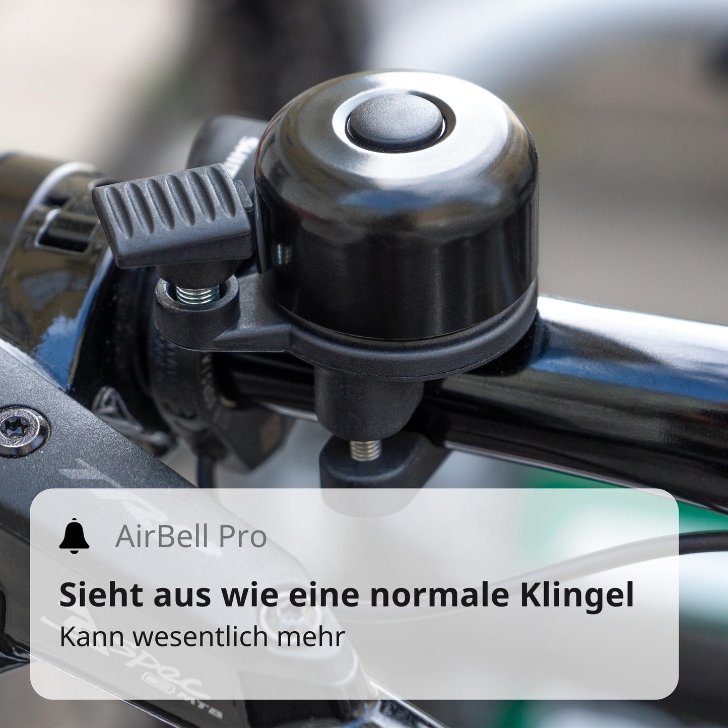AirBell Pro - Bike bell with built-in tracker for Apple Find My network, AirTag alternative (22.2mm standard handlebar)