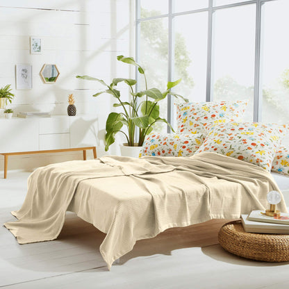 Erwin Müller summer blanket, cotton blanket natural size 150x200 cm - airy-light, soft quality, very pleasant - 100% cotton.