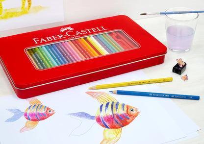 FABER-CASTELL 115894 - Colored Pencil hexagonal, 60 piece metal case