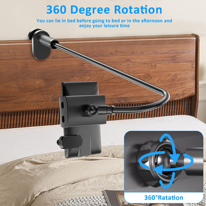 Kefotic swan neck holder for Kindle, for reading in bed, with remote page turner, hands-free desk, nightstand, lazy arm stand for Kindle accessories, gifts for readers.