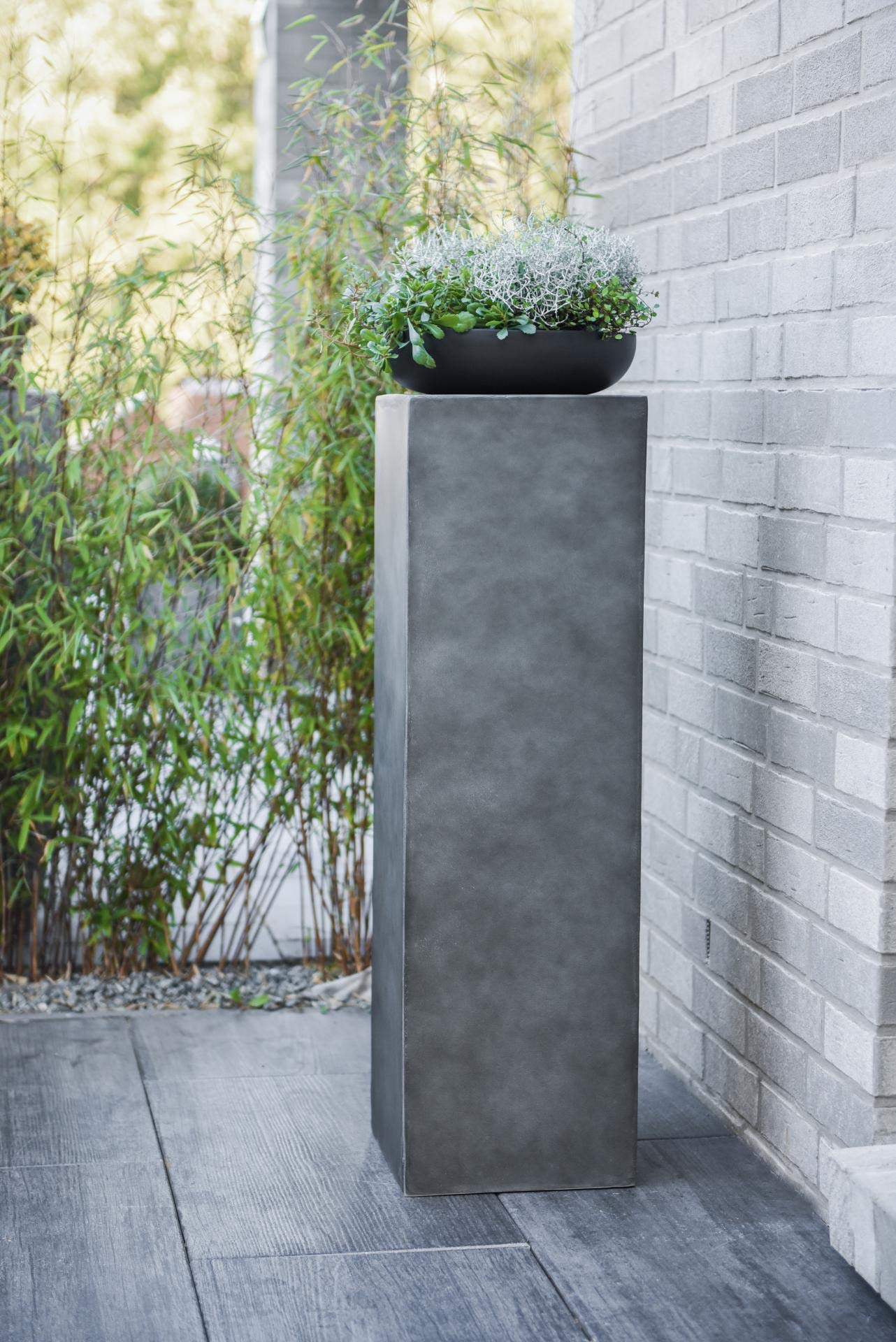VIVANNO Podium decoration column pillar flower stand fiberglass concrete design anthracite 30x30x100