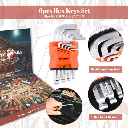 VTYEPOU Advent Calendar Tool Christmas Calendar for Men - Screwdriver Set Advent Calendar for Adults - 2024 Christmas Gifts Surprise