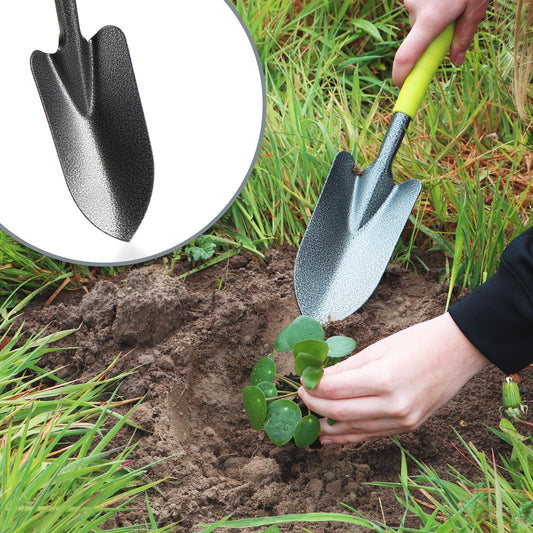 com-four® 6-piece garden tool set - garden set with double hoe, small grubber, joint scraper, hand rake, flower trowel - gardening tool for plants and gardening (6-piece garden set)