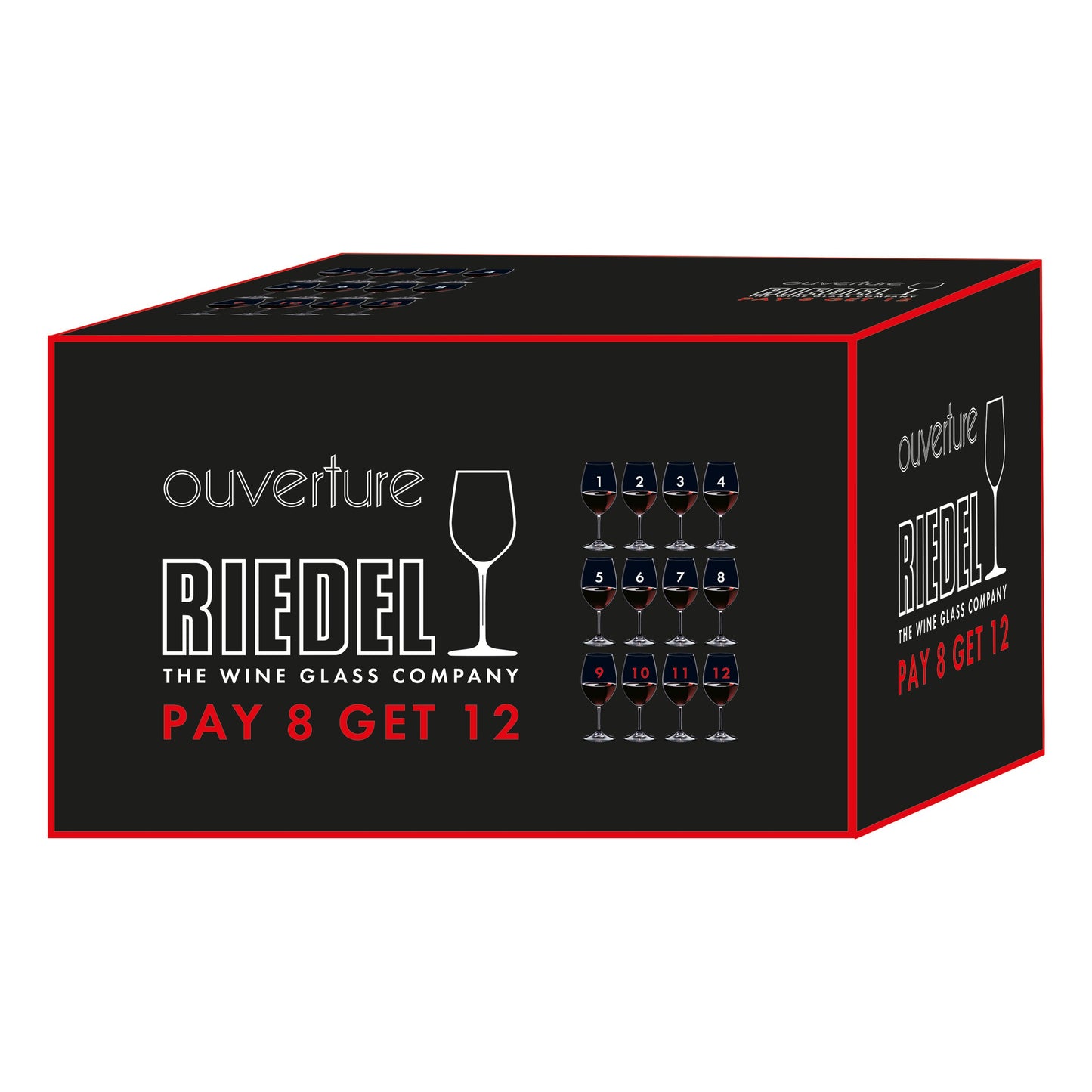 RIEDEL Ouverture red wine buy 12 pay 8, red wine glass, wine glass, drinking glass, high-quality glass, 350 ml, 7408/00