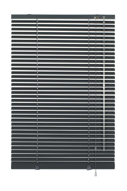 Deco Company Aluminum Blind without drilling, For clamping, Including clamping brackets, Privacy, Light protection, Glare protection, Aluminum blind, Slate color, 60 x 130 cm