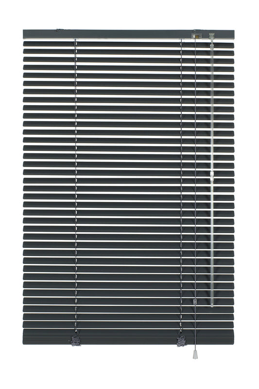 Deco Company Aluminum Blind without drilling, For clamping, Including clamping brackets, Privacy, Light protection, Glare protection, Aluminum blind, Slate color, 60 x 130 cm