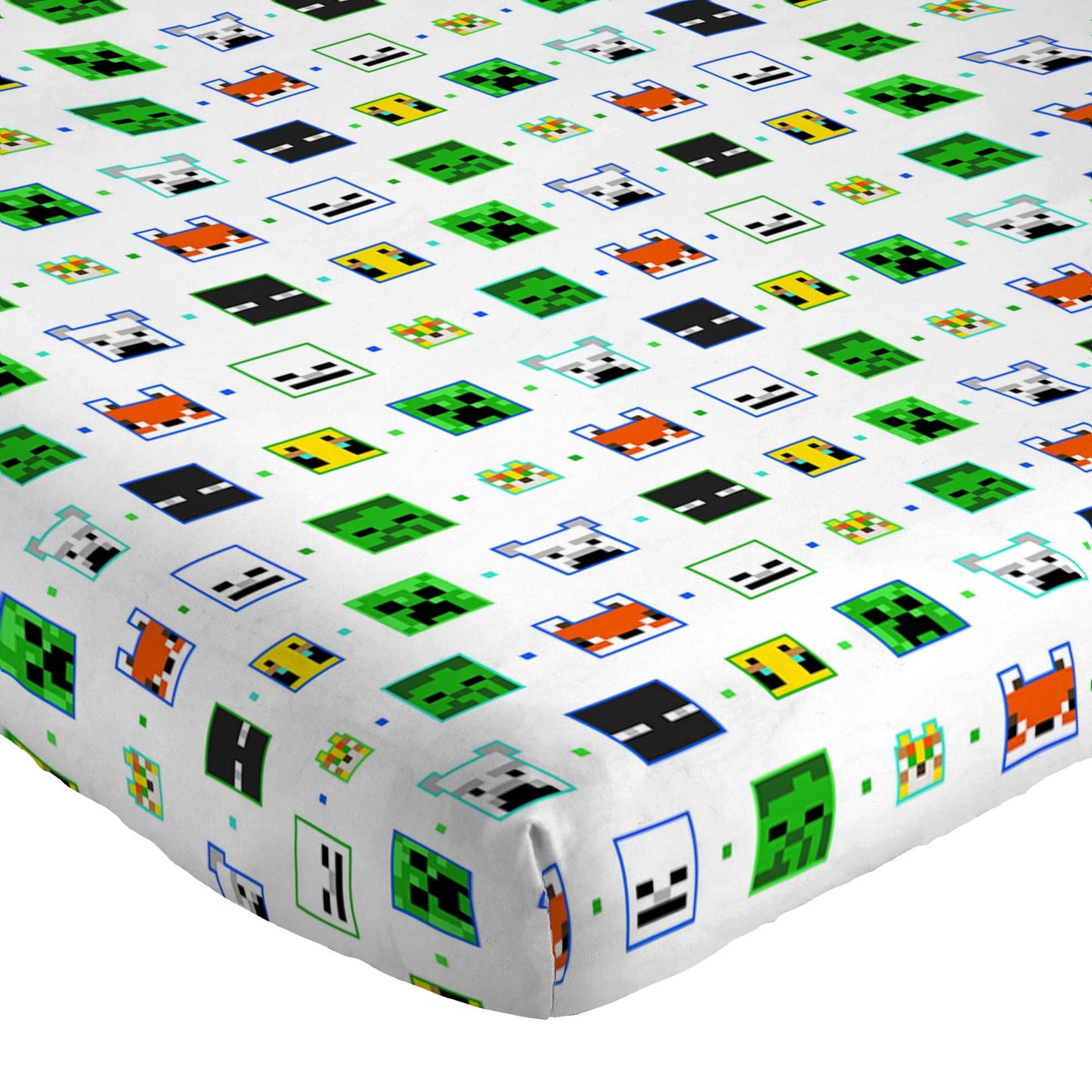 Jay Franco Minecraft Creative Mode 100% cotton 3-piece bedding set 135x200cm single bed size - duvet cover + fitted sheet 90x200 cm + pillowcase 50x70 cm