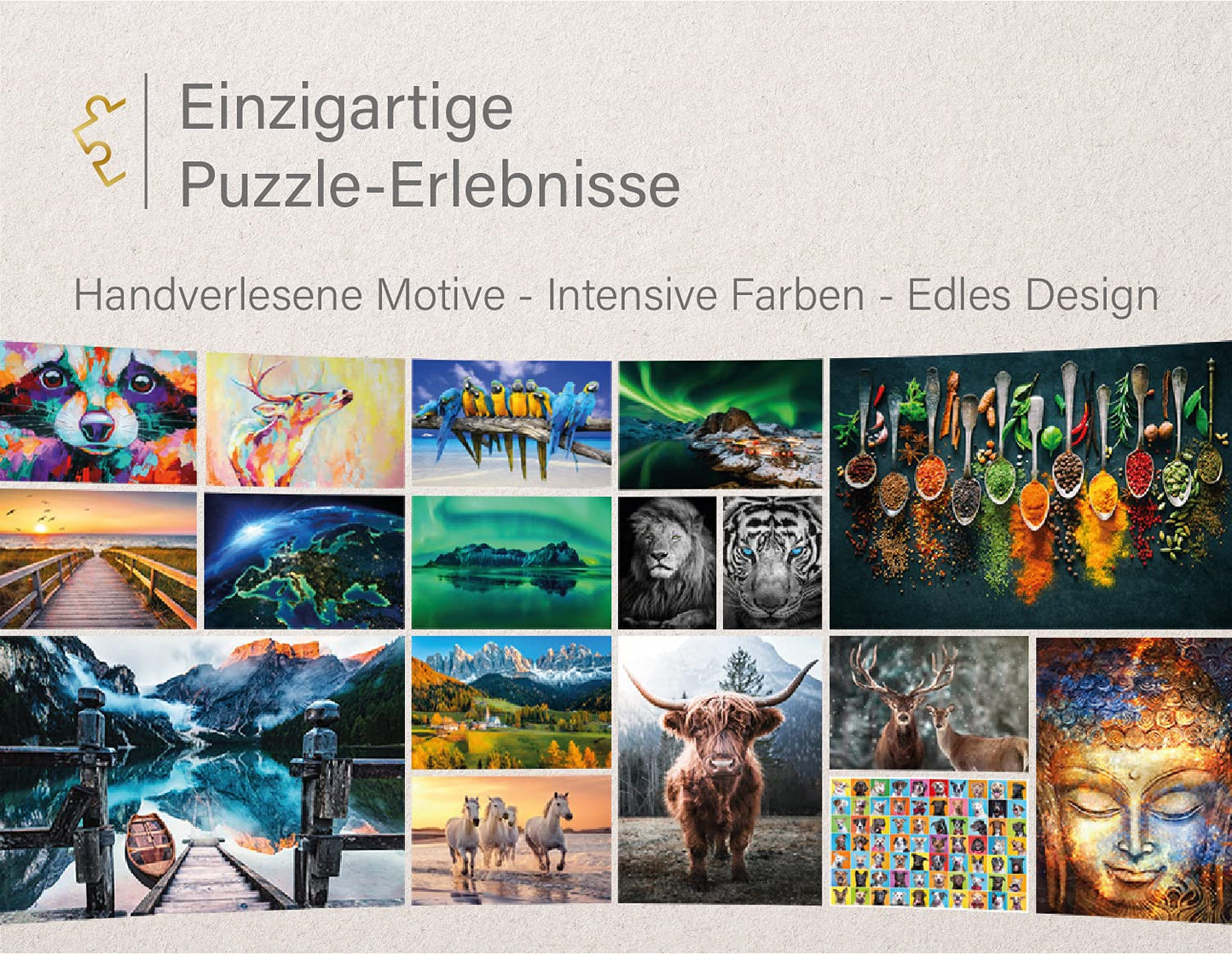 Ulmer Puzzle Forge - Puzzle "Allgäu" - Original 1000 piece cow design - Portrait of the cow as a stylish animal portrait photo - Puzzle quality Made in Germany.
