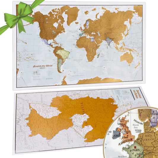 Scratch off World Map with Gift Tube + BONUS Germany Map - Maps International - Over 50 years in map making