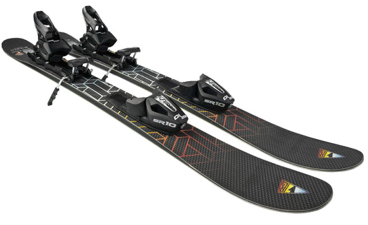 GPO Snowblade Hot Stamp, short skis including Tyrolia SR-10 safety bindings, 99 cm length, Big-Foot skis for men and women.