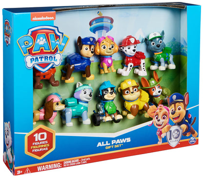 PAW Patrol, Action Pack Pups Figure Gift Set with 10 dog figures to collect, toy figures, for ages 3 and up.