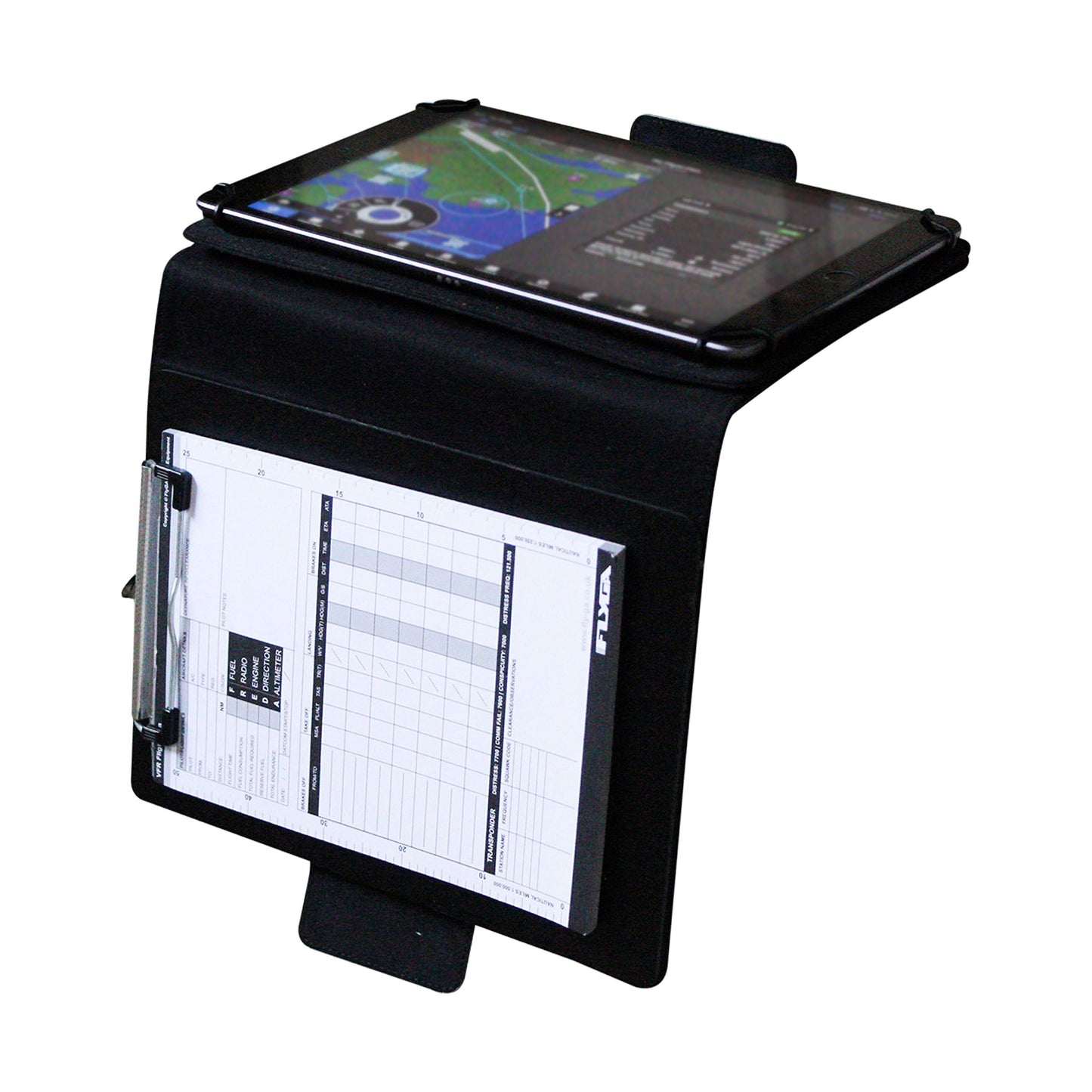 FlyGA Rotating Kneeboard - for aviation pilots - adjustable for iPad/Air/Mini/9.7 & tablet computers