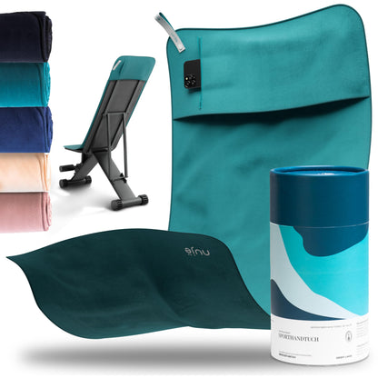 nujë Fitness Towel with Gift Packaging I with Pocket Microfiber I Sports Towel Gym I Extra Large & with Sleeve for all Equipment I Gym Towel I Gym Towel