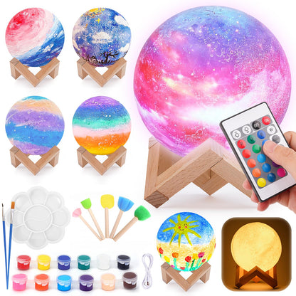 Craft set for children aged 6-10: girls gifts for 7-11 year old girls Crafting for girls aged 8-11 Night light children's toy for 5-12 year olds, boy Funny birthday gift Moon lamp Painting set
