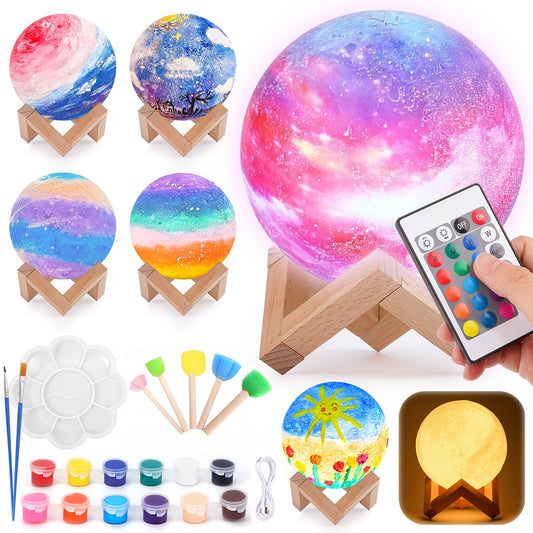 Craft set for children aged 6-10: girls gifts for 7-11 year old girls Crafting for girls aged 8-11 Night light children's toy for 5-12 year olds, boy Funny birthday gift Moon lamp Painting set