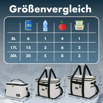 Five dots Small cooler bag for on the go 8l gray incl. 12h insulation - perfect as a lunch bag for work - lunchbag, lunch bag, thermal bag, lunch bag women