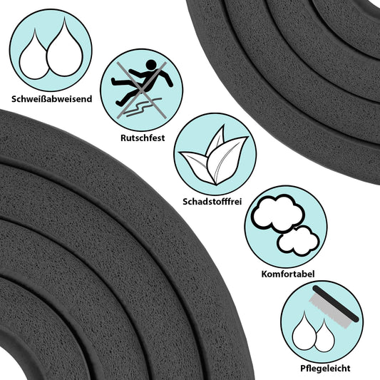 ALPIDEX Yoga Mat Extra Thick 1.5 cm Exercise Mat 3 Sizes E-Book Non-Slip Phthalate-Free Fitness Mat Gymnastics Pilates Sport Physio HIIT Yoga Training Mat Mat, Anthracite, 190 x 80 x 1.5 cm
