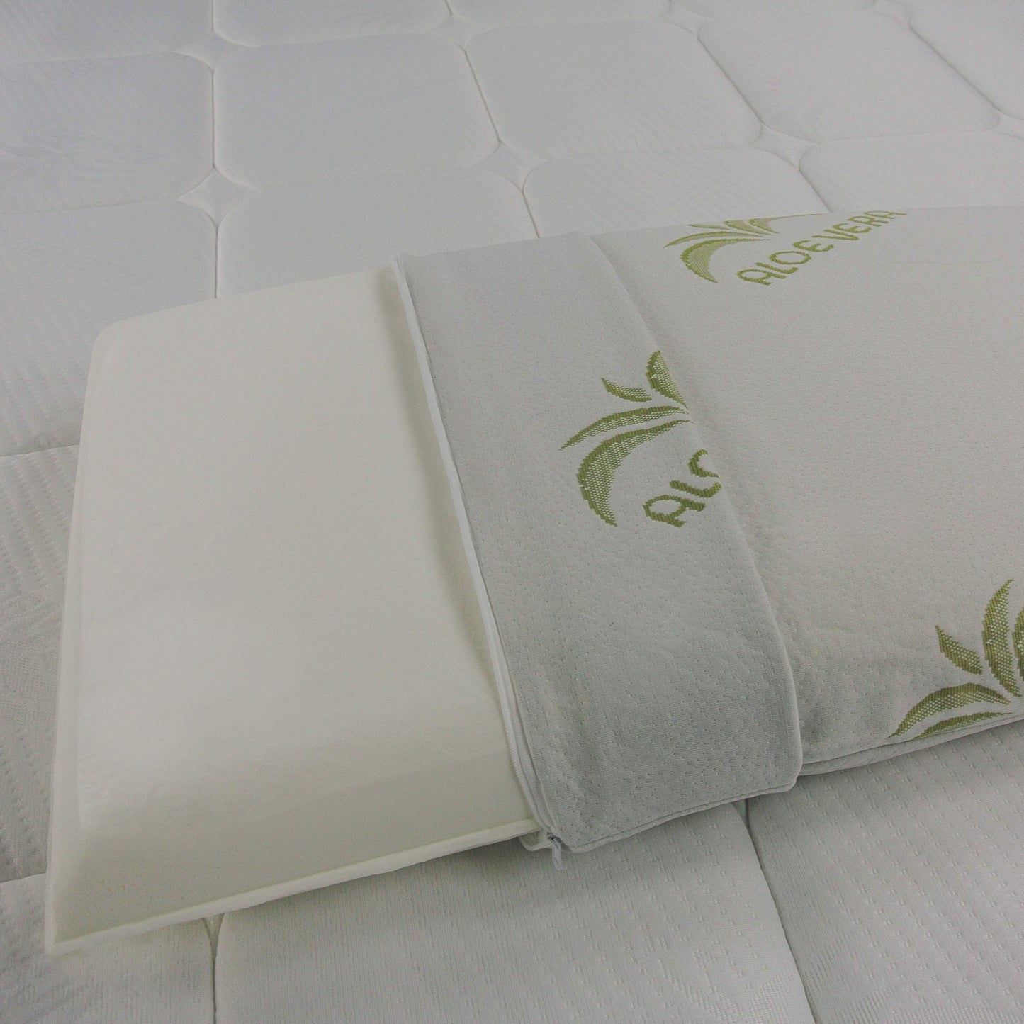 Baldiflex Soap Memory Foam Pillow, Aloe Vera Cover, White, 2-pack