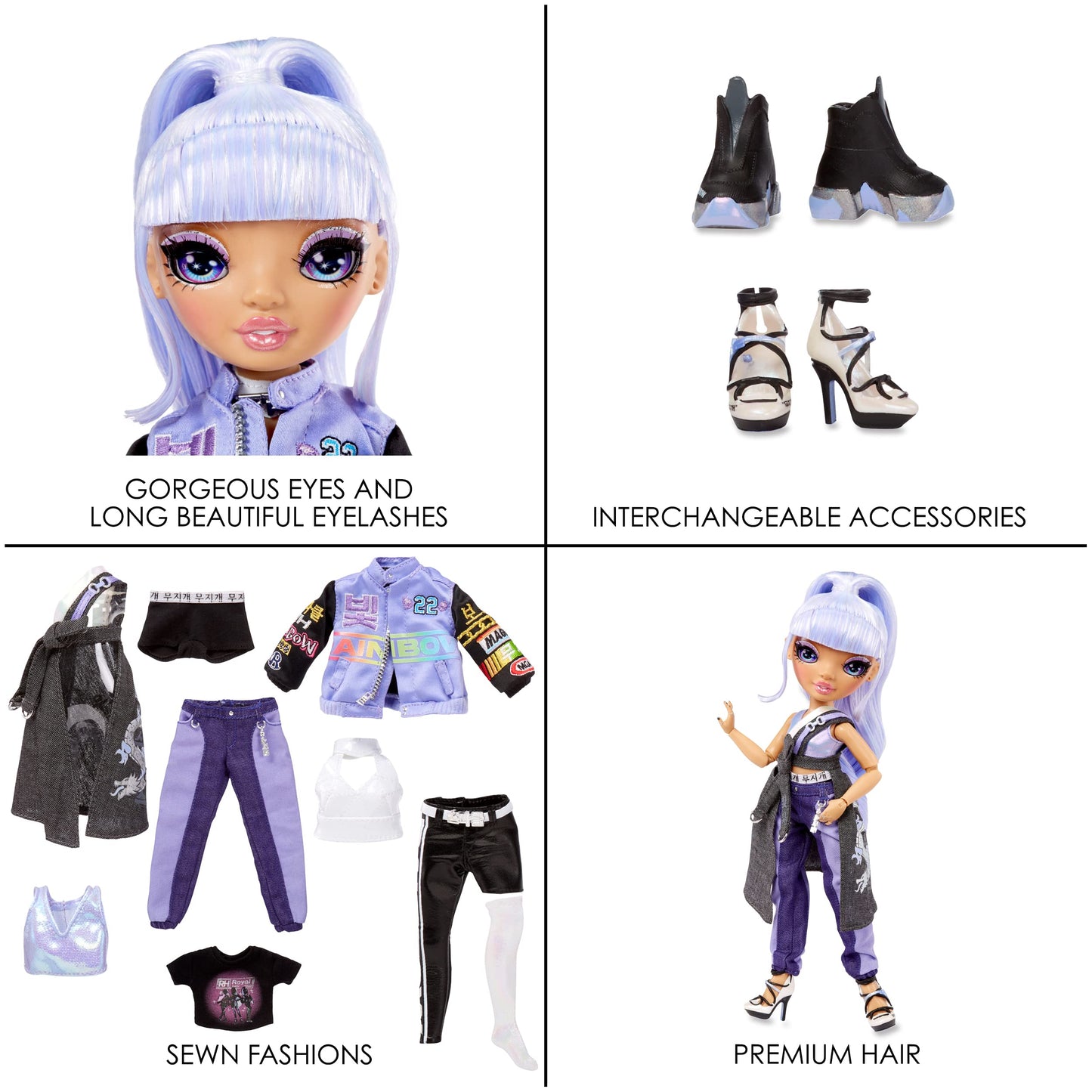 Rainbow High 578437 Vision Royal Three K Pop Fashion Doll, Tessa Park, includes 2 Mix and Match Designer Outfits with Microphone, Headset, and Band Merchandise. Perfect for kids ages 6+. Multicolored.