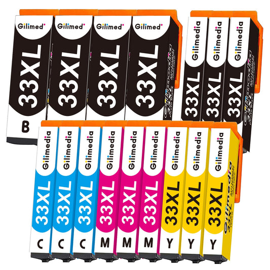 GILIMEDIA 33XL Ink Cartridge (16-pack) Compatible with Epson 33XL Multipack for Epson XP-7100 printer cartridges for Expression Premium XP-7100 XP-900 XP-830 XP-530 XP-540 XP-640 XP-630 XP-635 XP-645