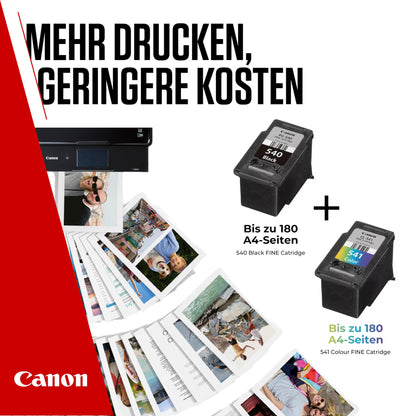 Canon Ink & Paper Multipack - PG-540/CL-541 Original Printer Ink Cartridges 2-Pack (1 x Black, 1 x Color cartridges) & 4x6 Photo Paper (50 sheets) For PIXMA TS5150, TS5151, MG3650s, MG4250