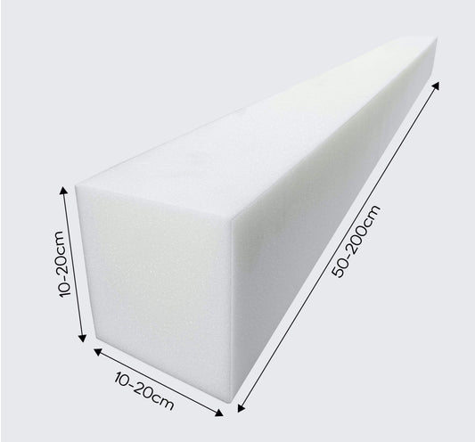 sunnypillow foam strip mattress extender made of foam padding cut to size 10 x 20 x 160 cm RG 25/44, mattress adjustment available in many sizes