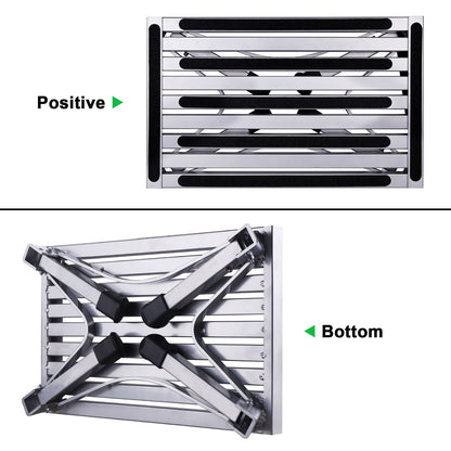 HDM 47x30x23cm Aluminum Folding Step Stool Stepladder 1 Step Work Platform Max Load 150 kg for Kitchen, Bathroom, Camping and more, Foldable Stool with Anti-slip Mat