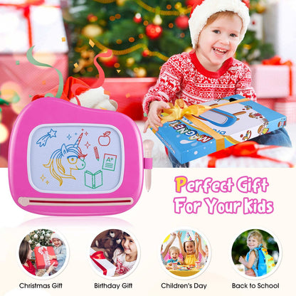 Smashagon children's toy for ages 1 and up, Magnetic drawing board Colorful doodle board with 4 legs for kids Gift for 1 2 3 years old Girl Boy Toy (Rose)