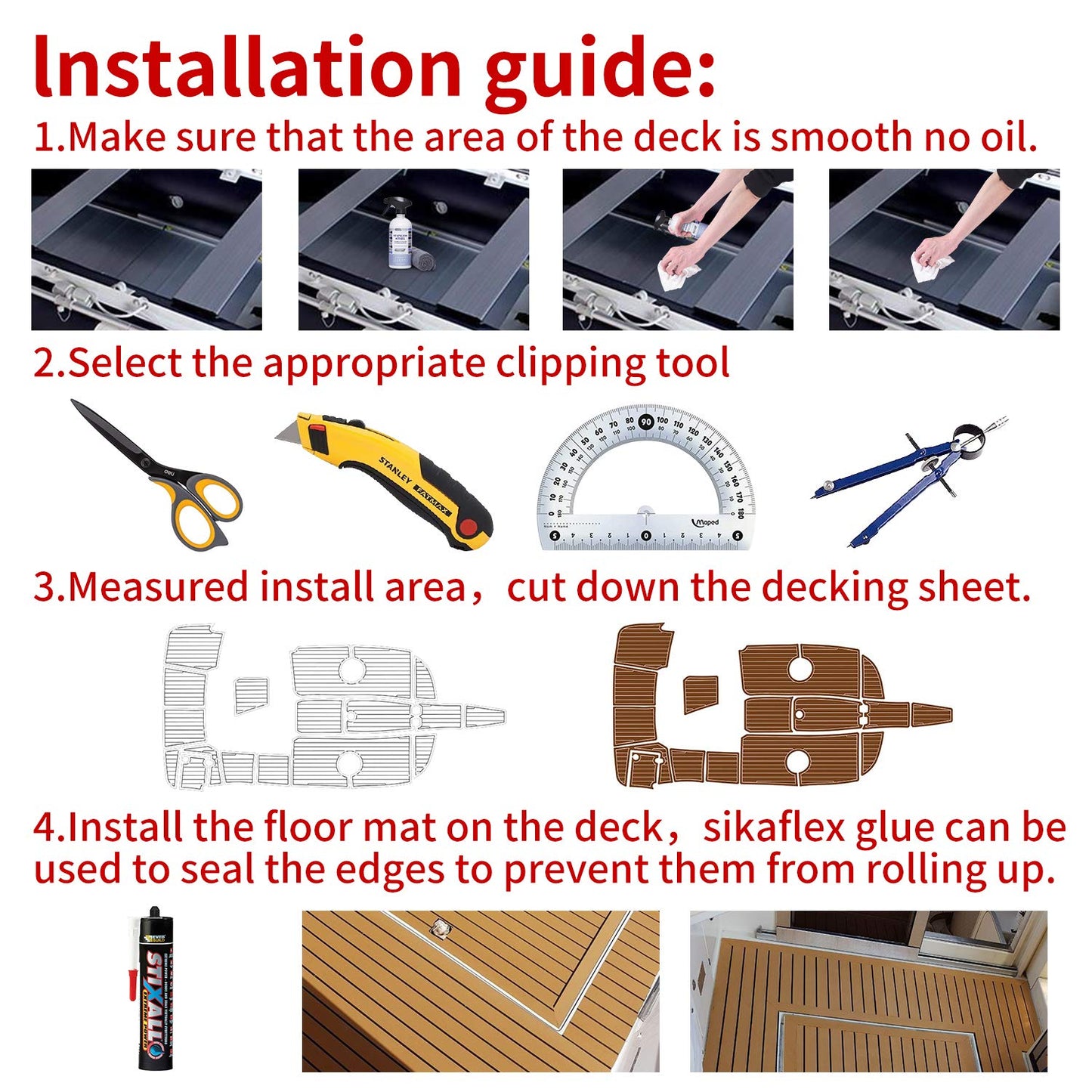 SenMore Eva Teak Self-Adhesive Foam Boat Yacht Flooring Non-Slip Mat Marine Deck Hardware for Boats Yacht Marine Carpet with Self-Adhesive Backing, 240x90cm
