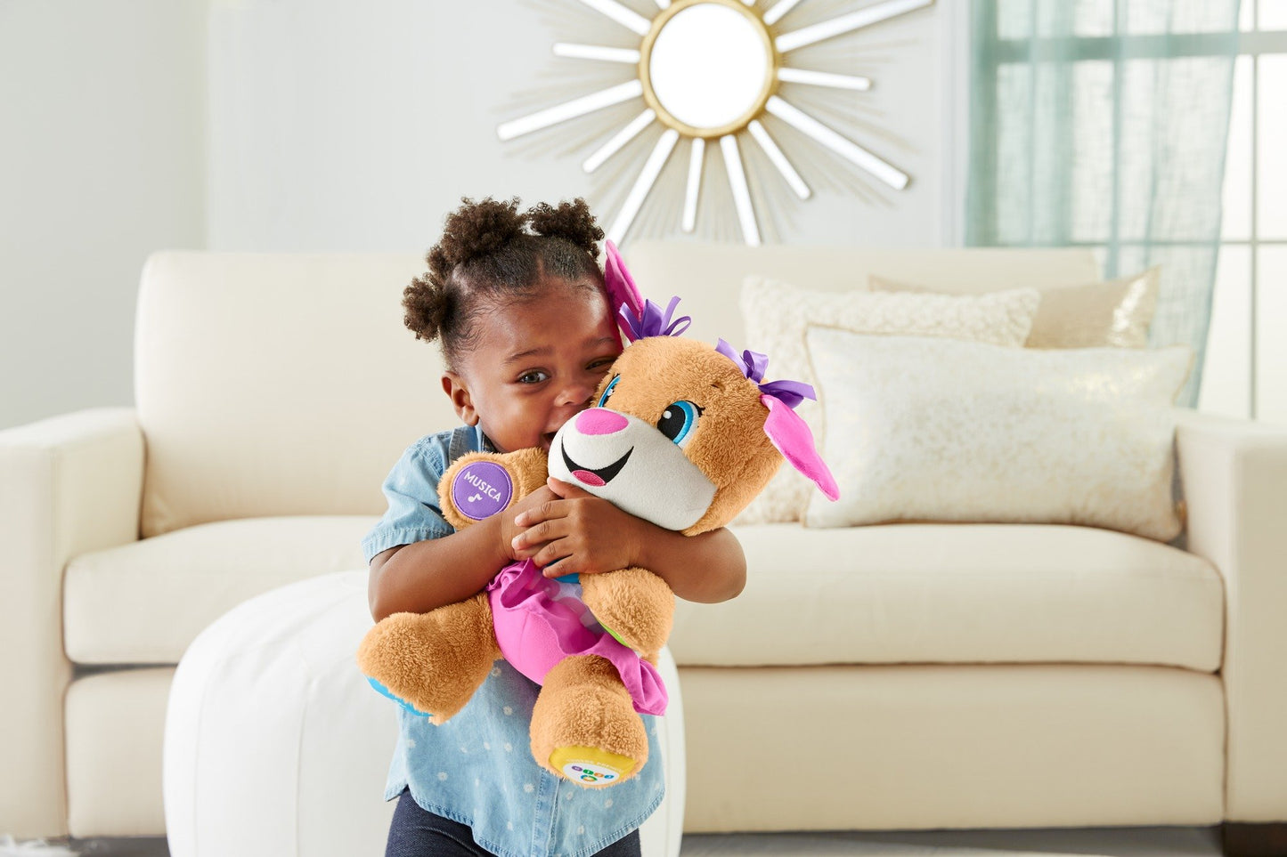 Fisher-Price Laugh & Learn Smart Stages Puppy| Talking, Singing Stuffed Animal| Baby Toy 6 Months+| Interactive Toy Dog| Educational Toy Baby Gift Girls & Boys, Version: Italian, FPP54