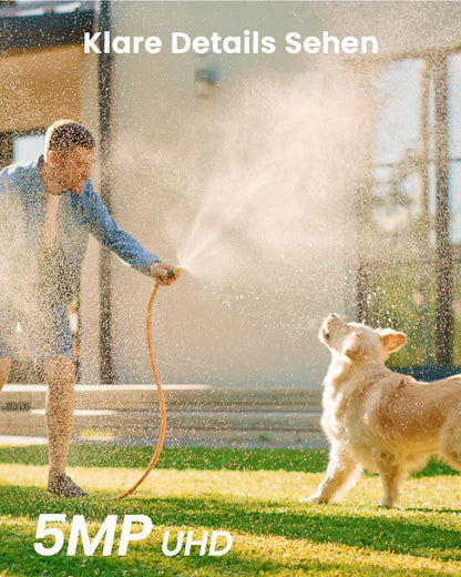 AOSU 3K Outdoor Battery Solar Surveillance Camera, 5MP Wireless WiFi Outdoor Security Camera, 360° Panoramic PTZ, Auto Tracking, Night Vision, 2 Pack.