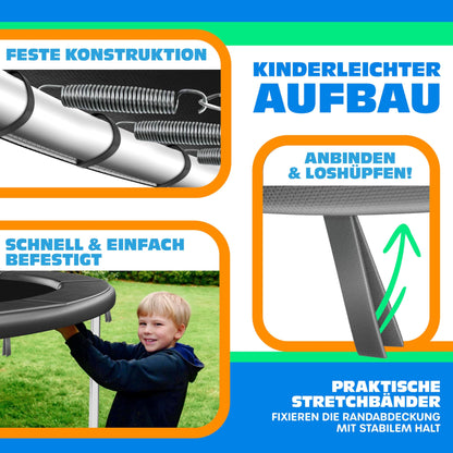 KESSER® - Trampoline Edge Cover Ø 244 cm, 30cm wide 100% UV resistant tear-resistant spring cover including beach ball, anthracite