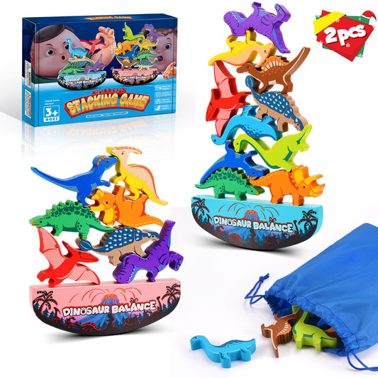 DejaNard Montessori toy for 3 4 5 6 year old Dino Boy Stack Stones Kids Toy - Christmas Gift Girl 3-7 years Games Motor Skills Toy