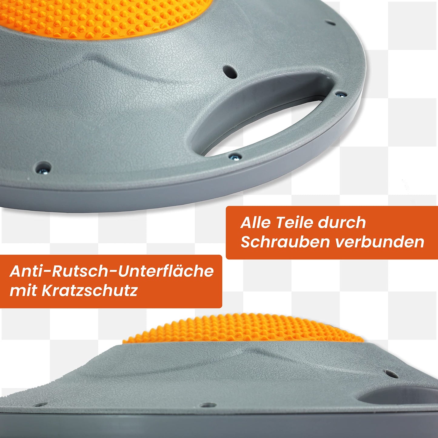 DH FitLife Balance Board, wobble board, balance pad with handles, extra large Ø 42cm, max. 200 KG, balance trainer, fitness balance board for adults & kids.