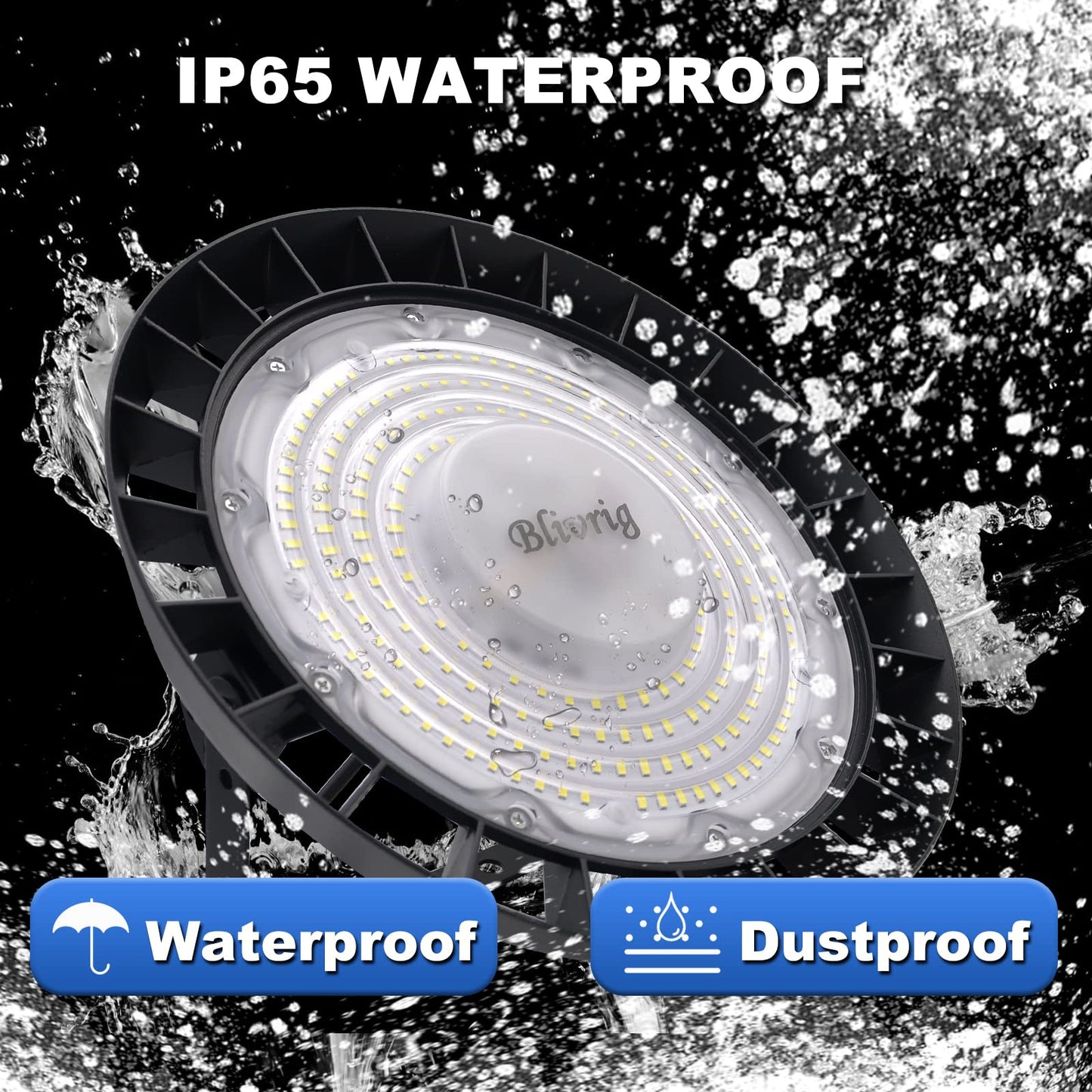 Blivrig 300W LED UFO High Bay Light Industrial Lamp 6500K Cool White 30000LM, 252 Pendant Lights 230V with Cable, IP65 Waterproof Hanging Lights Indoor Lighting for Gymnasiums, Factories