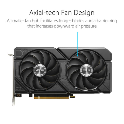 ASUS Dual Radeon RX 7600 EVO OC Edition 8GB GDDR6 Gaming Graphics Card (AMD Radeon RX7600, PCIe 4.0, 1x HDMI 2.1, 3x DisplayPort 1.4a, DUAL-RX7600-O8G-EVO)