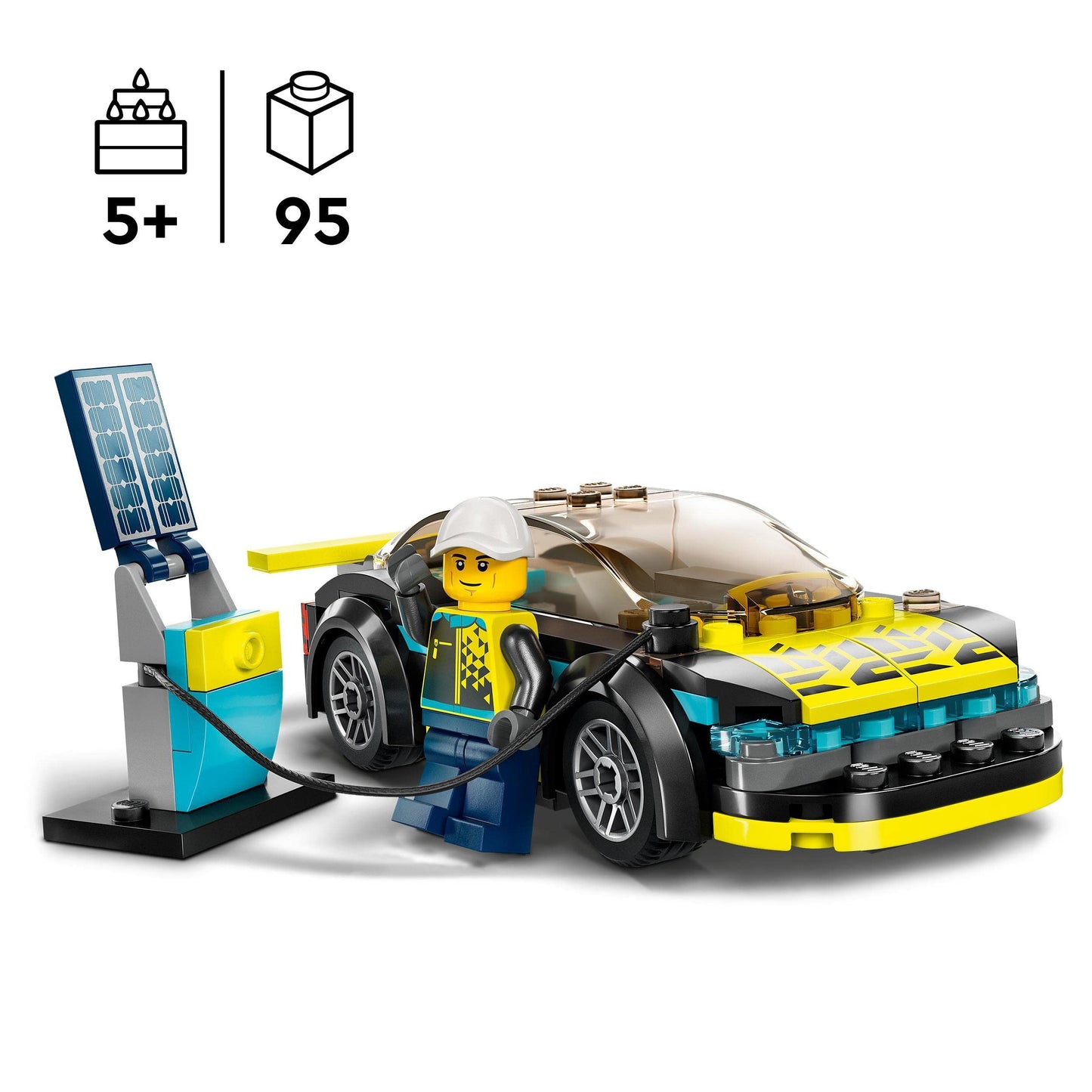 LEGO City Police Car and Muscle Car Chase & City Electric Sports Car Set, Racing car with minifigure, toy car for boys and girls aged 5 and up, birthday gift 60383.