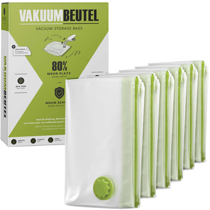 NORDIC® - Vacuum bags for clothing - 6x size S (60x40cm) - BPA free - Includes labels - Small vacuum bags - Clothing vacuum storage bags