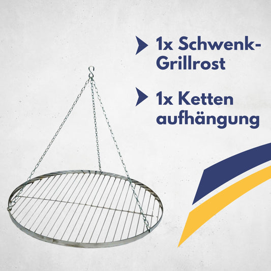 Best Sporting Swivel Grill Grate made of stainless steel with hanging chain, diameter approx. 60 cm, suitable for all tripods.