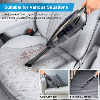 Akita's cordless 3in1 handheld and vertical vacuum cleaner 22.2V 150W rechargeable lithium battery for floors, carpets, pet hair. (AKU10)