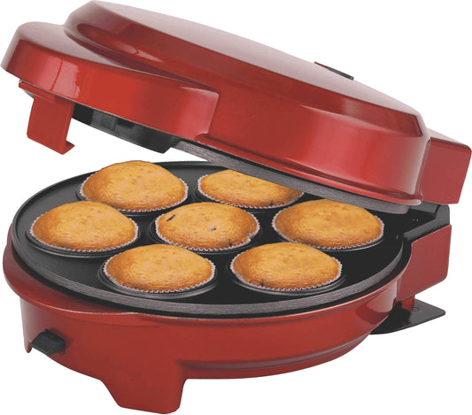 Melissa 16250072 3in1 Donut, Muffin, and Popcake Maker with 3 interchangeable baking plates, Red Metallic