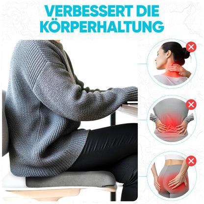 FORTEM Seat Cushion, Office Chair Cushion, Memory Foam Desk Chair Pillow, Non-Slip Gaming Seat Cushion, Car Seat Cushion, Computer Chair Cushion, Washable Cover