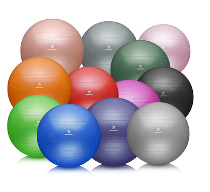 BODYMATE Exercise Ball with FREE E-Book and Air Pump. Fitness, Yoga, Core Training, Strong Back, Office Chair. ANTHRACITE 65cm.