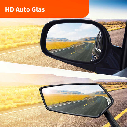 Homieway Bike Mirror 2 Pack, 360° Rotatable Extra Large Bike Rearview Mirror, HD Shatterproof Real Glass Scratch Resistant Bicycle Mirror for E-Bike Handlebar Universal Bike Rearview Mirror (left - right)
