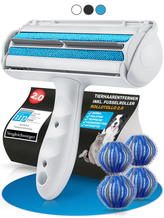 BluePet Original Pet Hair Remover with 4X Laundry Balls I Reusable Lint Roller to Remove Pet Hair, Cat Hair, Dog Hair I Washable, Reusable, Lint Remover
